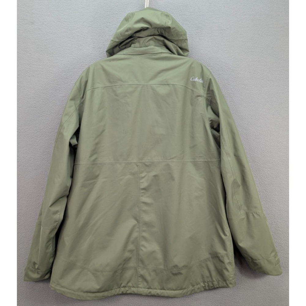 Cabela's Ski Windbreaker Fleece Jacket Men's Sz XL Green Hooded Raincoat Outdoor - Picture 5 of 16